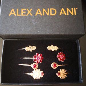 Alex and Ani Legacy Set of 4 Scarlet and Gold